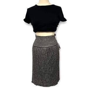 M by Missoni Zig Zag Metallic Midi Skirt Size 8 New